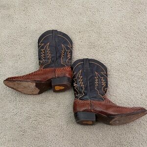 Men's Brown and Black Western Cowboy Boots